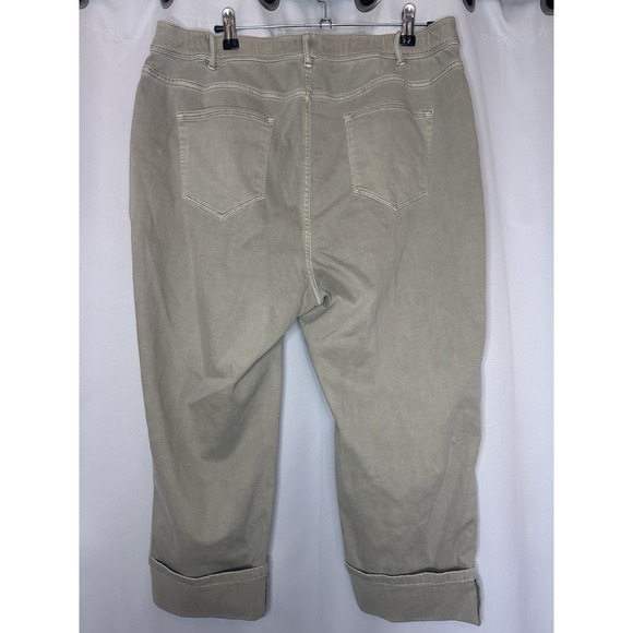 J Jill Denim High Rise Straight Leg Cropped Cuffed Jeans Women Sz 18P Green Gray - Picture 5 of 9